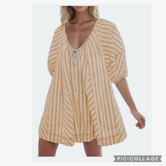 NWOT AMAZON NO BRAND BOP AROUND STRIPE DOTS ROMPER - Picture 1 of 5